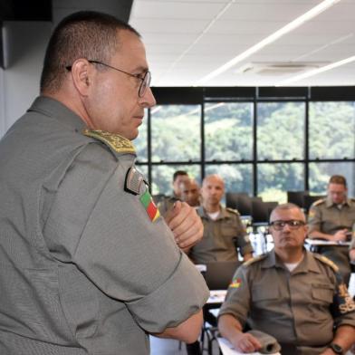 reunião do comando-geral da Brigada Militar em Flores da Cunha. Na foto, coronel Cláudio dos Santos Feoli.<!-- NICAID(15048285) -->