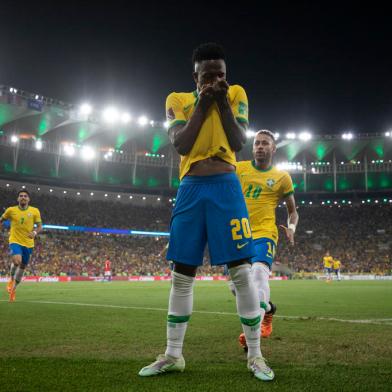 Brasil x Chile no Maracanã pelas Eliminatórias da Copa do Mundo 2022. Lucas Figueiredo/CBF<!-- NICAID(15050754) -->