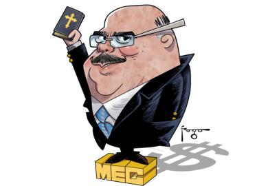 Caricatura de Milton Moraes, Ministro da Educação, para a seção FRASES DA SEMANA, em 26/03/2022 (ONLINE)<!-- NICAID(15051399) -->