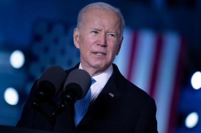 US President Joe Biden delivers a speech about the Russian war in Ukraine at the Royal Castle in Warsaw, Poland on March 26, 2022. (Photo by Brendan Smialowski / AFP)<!-- NICAID(15053216) -->