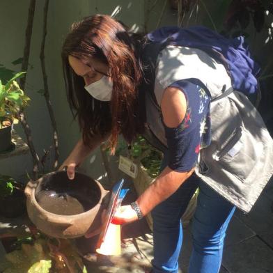 Sandra Alves Barbosa, agente de combate a endemias da Secretaria Municipal de Saúde de Porto Alegre, e Denise Marques Garcia, médica veterinária da SMS, percorrem bairros da Zona Sul no Dia D de combate à dengue<!-- NICAID(15058531) -->