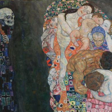 Morte e Vida, pintura de Gustav Klimt (1862-1918)<!-- NICAID(15090626) -->