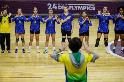 CAXIAS DO SUL, RS, BRASIL - 2022.05.12 - Partida de handebol entre Brasil x Turquia, pelas Surdolimpíadas, em Caxias do Sul. (Foto: ANDRÉ ÁVILA/ Agência RBS)<!-- NICAID(15094766) -->