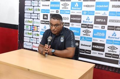 Itu, São Paulo, Brasil, 16/05/2022 - *EM BAIXA* Técnico Roger Machado após Ituano vs Grêmio - Foto: Saimon Bianchini/Agência RBS<!-- NICAID(15097789) -->