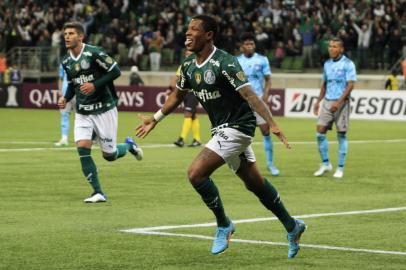 PALMEIRAS X EMELEC-EQUSP - LIBERTADORES/PALMEIRAS X EMELEC-EQU - ESPORTES - Danilo, do Palmeiras, comemora o seu gol na partida contra o Emelec, do Equador, válida pela 5ª rodada do grupo A   da Copa Libertadores 2022, realizado no Allianz Parque, em São Paulo, na noite desta quarta-feira (18). O Palmeiras   venceu por 1 a 0.    18/05/2022 - Foto: VINICIUS NUNES/AGÊNCIA F8/ESTADÃO CONTEÚDOEditoria: ESPORTESLocal: SÃO PAULOIndexador: VINICIUS NUNESFonte: AgÃªncia F8Fotógrafo: AGÊNCIA F8<!-- NICAID(15100023) -->