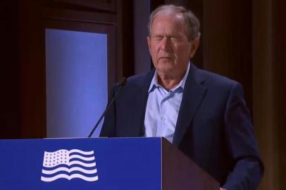 George W. Bush em discurso em Dalas. Foto: THE BUSH CENTER / AFP<!-- NICAID(15100698) -->