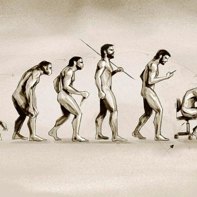 Homo sedens  - ilustração evolução humana.-CRÉDITO ilustrador: Gonza Rodrigues, Arte ZH, Agência RBS<!-- NICAID(11694791) -->