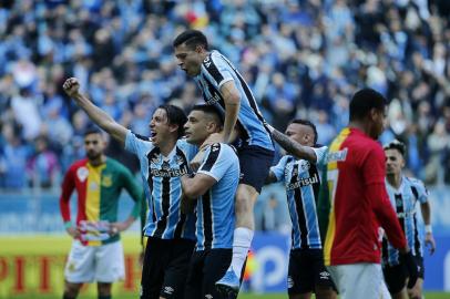 PORTO ALEGRE, 18/06/2022 - Grêmio x Sampaio Corrêa, na Arena do Grêmio, pela Série B do Brasileirão. Gol de Diego Souza. MATEUS BRUXEL, AGÊNCIA RBS<!-- NICAID(15127307) -->