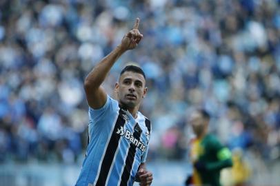 PORTO ALEGRE, 18/06/2022 - Grêmio x Sampaio Corrêa, na Arena do Grêmio, pela Série B do Brasileirão. Gol de Diego Souza. MATEUS BRUXEL, AGÊNCIA RBS<!-- NICAID(15127306) -->