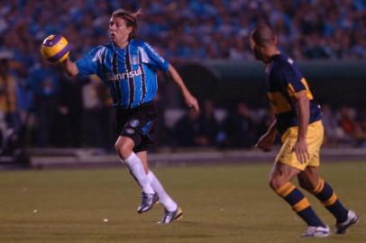 *** J.Cordeiro - Grêmio x Boca 1 ***Grêmio e Boca Juniors fazem, no estádio Olímpico, a final da Libertadores 2007. O time gaúcho precisa vencer por 4 gols de diferença para ser campeão.Na foto, Lucas em seu último jogo pelo Grêmio.<!-- NICAID(1953344) -->