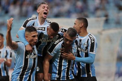 Grêmio x Tombense, pela 18ª rodada da Série BNa foto: comemoração de gol do Diego Souza<!-- NICAID(15150919) -->