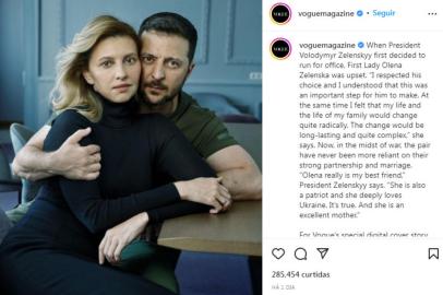 First Lady Olena Zelenska and Volodimir Zelensky Vogue<!-- NICAID(15159793) -->