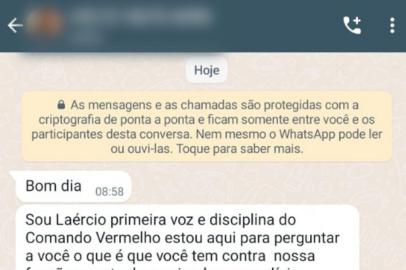 *A PEDIDO DE LUCAS OLIVEIRA*Novo golpe: Criminosos utilizam nome de facção para extorquir dinheiro de moradores em Viamão - Foto: Arquivo Pessoal/Reprodução<!-- NICAID(15159945) -->