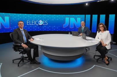 Jair Bolsonaro é entrevistado no Jornal Nacional por William Bonner e Renata Vasconcellos<!-- NICAID(15183532) -->