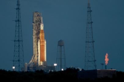 Lançamento da missão Artemis I, da Nasa, que deve levar pessoas de volta à Lua (Photo by JOE RAEDLE / GETTY IMAGES NORTH AMERICA / Getty Images via AFP)<!-- NICAID(15196105) -->