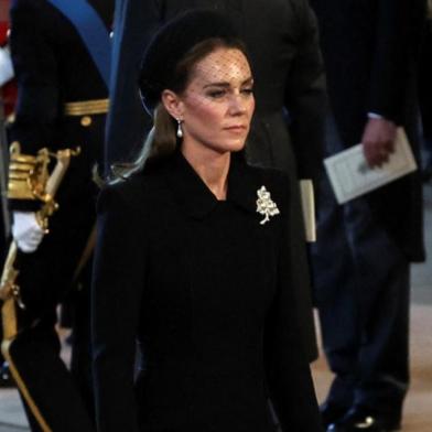 Katle Middleton, a princesa de Gales, esteve presente em cortejo fúnebre da rainha Elizabeth II, ocorrido em 14 de setembro de 2022.<!-- NICAID(15206746) -->