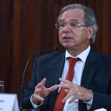 Ministro da Economia, Paulo Guedes, durante cerimônia da Implementação do Documento Nacional de Identidade, no auditório do edifício sede do Tribunal Superior Eleitoral (TSE), na Asa Sul, em Brasília, DFFOTO: EDU ANDRADE/Ascom/ME<!-- NICAID(15010600) -->