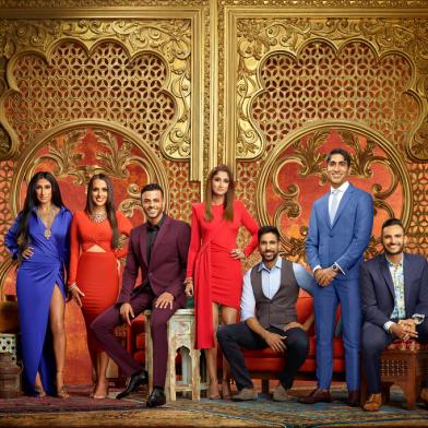 FAMILY KARMA -- Season:1 -- Pictured: (l-r) Bali Chainani, Monica Vaswani, Brian Benni, Anisha Ramakrishna, Amrit Kapai, Vishal Parvani, Shaan Patel -- (Photo by: Tommy Garcia/Bravo TV) <!-- NICAID(15218893) -->