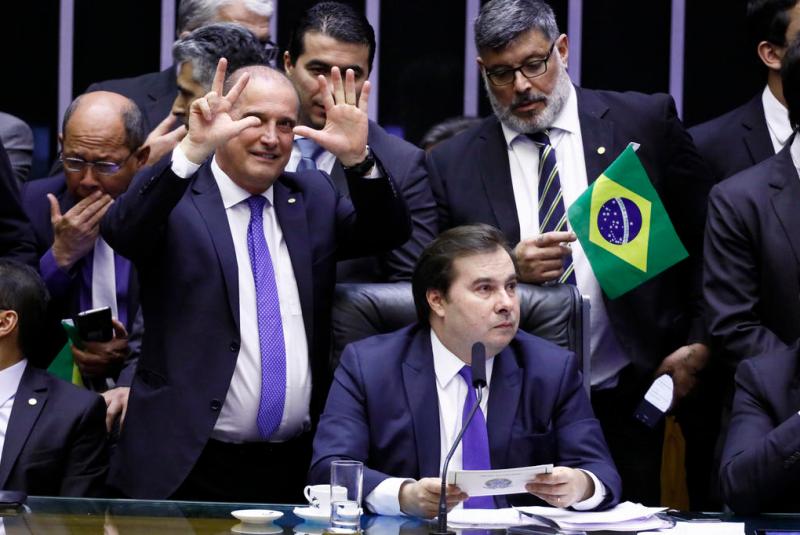 Votação do texto-base da PEC 6/2019 - Reforma da Previdência. Ministro-Chefe da Casa Civil do Brasil, Onyx Lorenzoni e Presidente da Câmara, dep. Rodrigo Maia (DEM-RJ)<!-- NICAID(15235946) -->