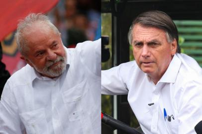 Montagem de Lula e BolsonaroFotografia de Lula, baixada pela AFP, com os créditos de  Miguel SchincariolFotografia de Bolsonaro, baixada pelo Estadão Conteúdo, com os créditos de  Wilton Junior<!-- NICAID(15230138) -->