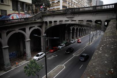 Porto Alegre, RS, Brasil, 20/10/2022 - Revitalização do Viaduto Otávio Rocha - Foto: Anselmo Cunha/Agência RBS<!-- NICAID(15241317) -->