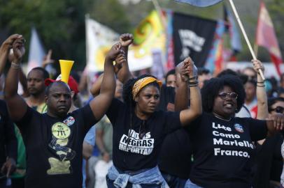 Manifestação contra o racismo na praça da Encol, ocorrida em 22 de outubro de 2022<!-- NICAID(15243326) -->