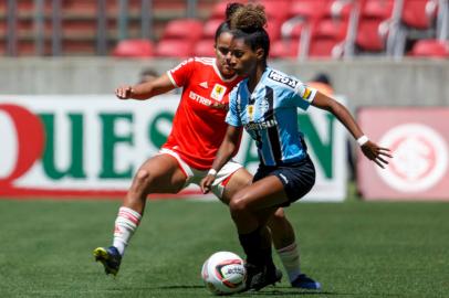 Porto Alegre, RS, Brasil, 02/11/2022 - Primeiro GreNal que decidirá a equipe Campeã do Campeonato Gaúcho feminino 2022. O primeiro jogo é no Beira-Rio. Na foto, Luany, atleta do Grêmio que alegou ser alvo de ofenças racistas. Foto: Jefferson Botega / Agencia RBSIndexador: Jeff Botega<!-- NICAID(15253827) -->