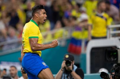 Brasil x Colômbia no Hard Rock Stadium em Miami. Casemiro. Lucas Figueiredo/CBF<!-- NICAID(15259238) -->