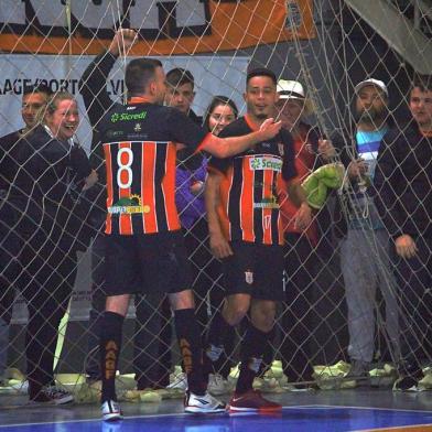 Comemoração de gol do Agudo Futsal, na Série C do Gauchão de futsal em 2022.<!-- NICAID(15274199) -->