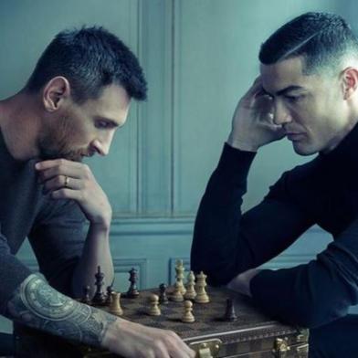 *A PEDIDO DE FELIPE BORTOLANZA* Propaganda da Louis Vuitton com Messi e Cristiano Ronaldo - Foto: Louis Vuitton @louisvuitton/Instagram/Reprodução<!-- NICAID(15274096) -->