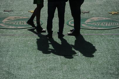 CAXIAS DO SUL, RS, BRASIL, 26/10/2022. Juventude encerra preparação para jogo contra o Atlético-MG. Partida pode marcar o rebaixamento matemático para a Série B. (Bruno Todeschini/Agência RBS)<!-- NICAID(15245940) -->