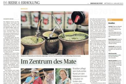 Reportagem sobre o mate no Rheinische Post, jornal de Düsseldorf.<!-- NICAID(15311986) -->