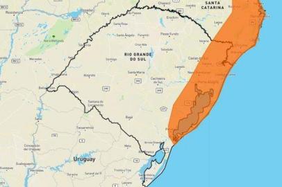 Inmet emite alerta para faixa leste do RS<!-- NICAID(15317235) -->