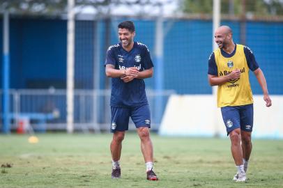 RS - FUTEBOL/ PRE-TEMPORADA GREMIO 2023 - ESPORTES - Jogadores do Gremio realizam treinamento tÃ©cnico durante esta sexta-feira, no CT Presidente Luiz Carvalho, durante a Pre-Temporada Gremio MrJack 2023. FOTO: LUCAS UEBEL/GREMIO FBPA<!-- NICAID(15321416) -->