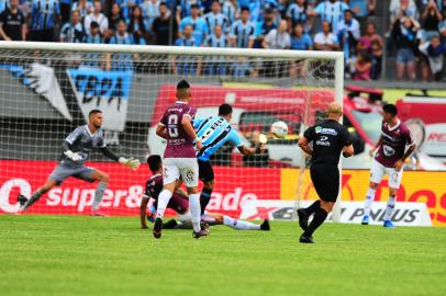 CAXIAS DO SUL, RS, BRASIL, 21/01/2023. Caxias x Grêmio, jogo válido pela primeira rodada do Campeonato Gaúcho (Gauchão 2023) e realizado no estádio Centenário. (Porthus Junior/Agência RBS)<!-- NICAID(15328072) -->