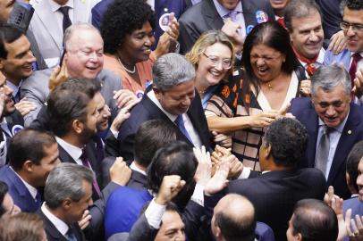 Sessão para eleição da Mesa Diretora da Câmara. Presidente reeleito, Dep. Arthur Lira (PP - AL)<!-- NICAID(15337533) -->