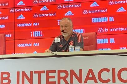 02/02/2023 - PORTO ALEGRE, RS - Coletiva de imprensa pós-jogo de Inter x Ypiranga, com Mano Menezes. FOTO: José Alberto Andrade, Agência RBS<!-- NICAID(15338995) -->